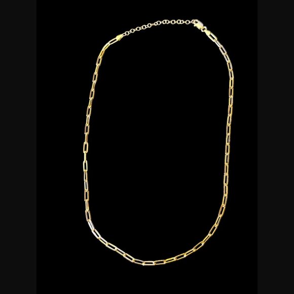 925 Sterling Gold Vermeil 3mm 18.25" Paperclip Chain Necklace - Picture 3 of 9
